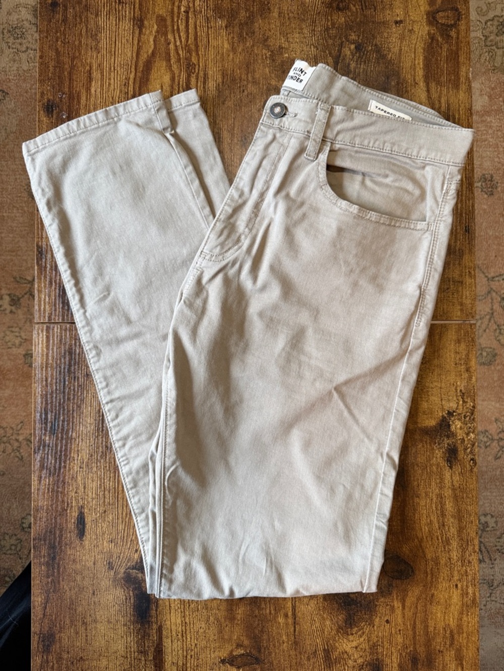 Flint and Tinder Light Beige Straight Leg Pants